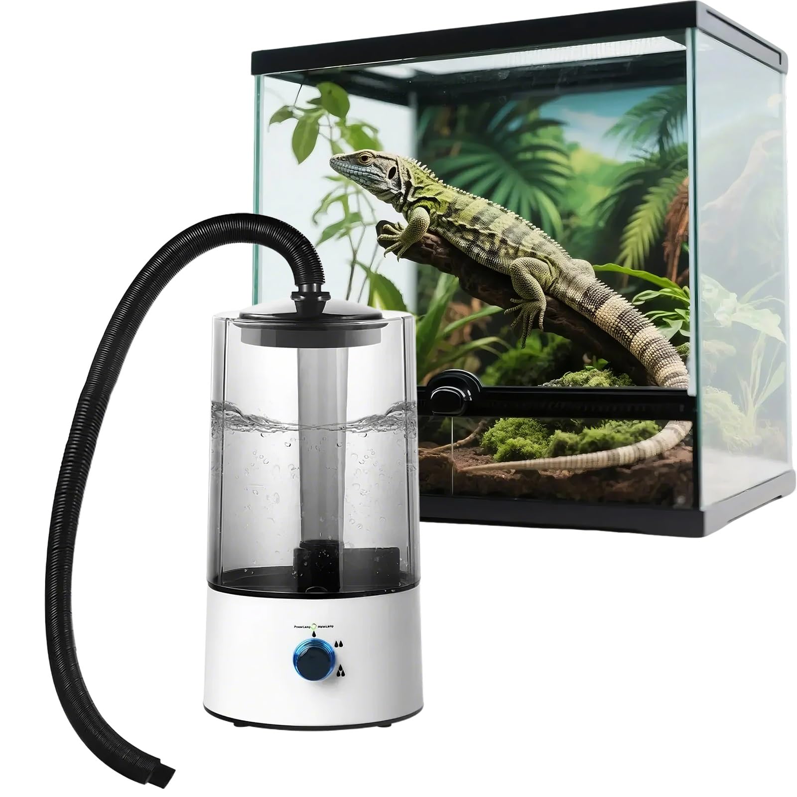 Humidificador nebulizador para Reptiles, humidificador para terrarios con Tanque nebulizador de 4L para Reptiles, paludarios y Anfibios.