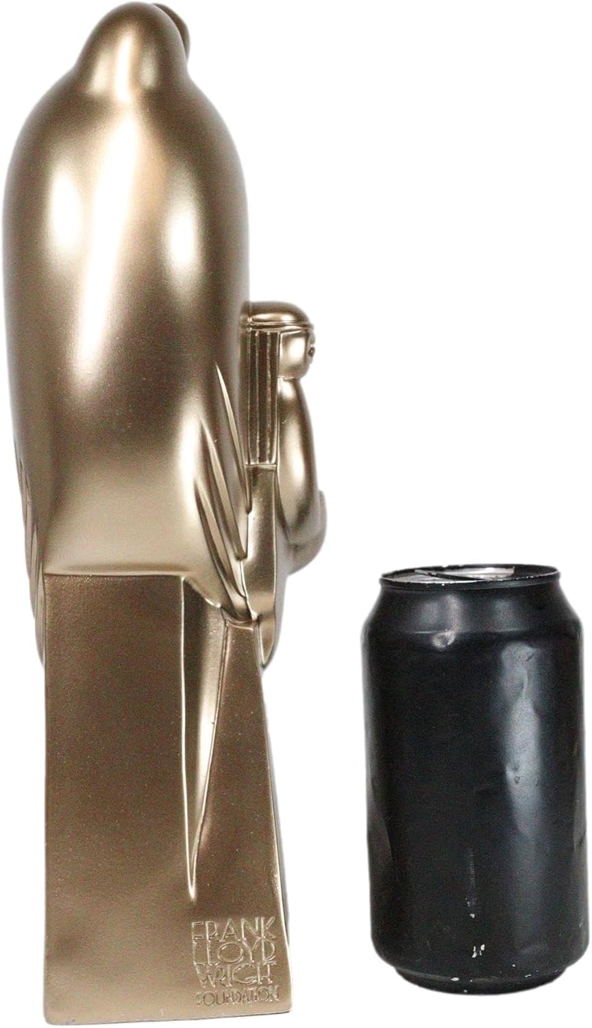 Ebros Gift 12" Tall Golden Frank Lloyd Wright Architecture Curvilinear Design Native American Chippewa Indian Nakoma Mother Nature Earth Statue Museum Gallery Quality Art Reproduction Sculpture