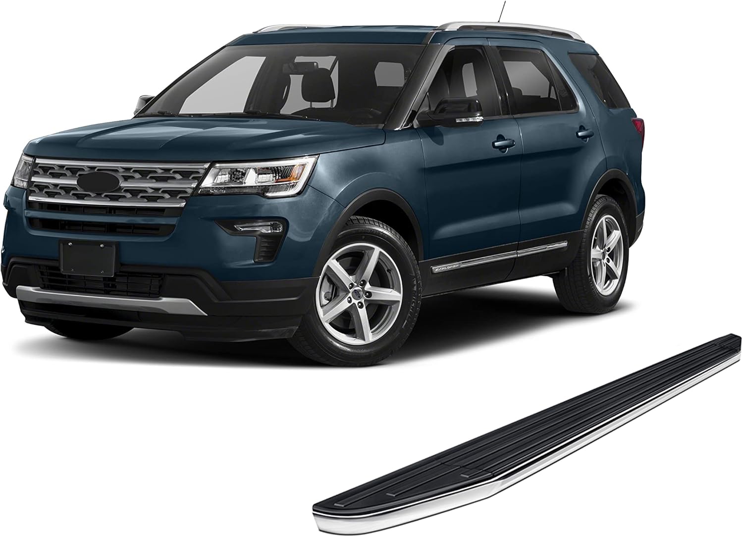 Black Horse Premium Running Boards Black Compatible with 2011-2019 Ford Explorer-PR-FREX