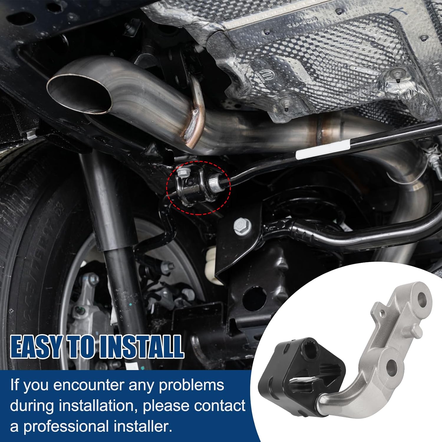 Rear Left & Right Exhaust Bracket Muffler Support Rubber Isolator Hanger Compatible with 2019-2025 Ram 1500 3.0L 5.7L 6.2L Replace#68275662AB 68395841AA