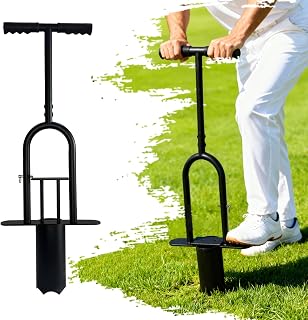 Portable Golf Hole Cutter Tool, Golf Practice, 4" & 6" Metal Cup Digger with Detachable Handle for Backyard, Lawn & Putting Green Outdoor Training Aid