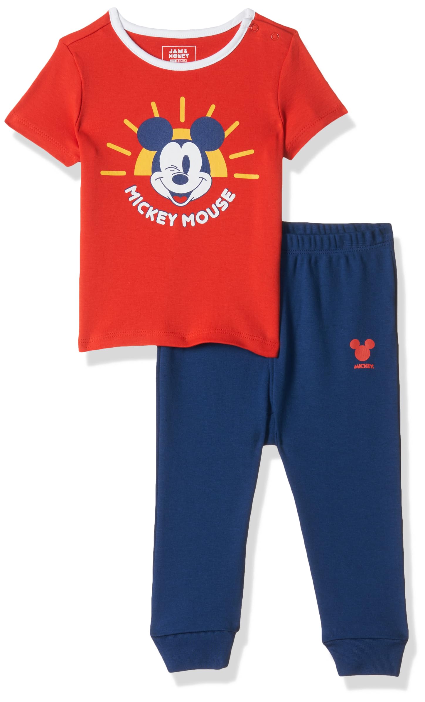 Amazon Brand - Jam & HoneyBaby-Boys and Girls 100% Soft & Pure Cotton Long Sleeve Tee with Jogger - Unisex Clothing Set