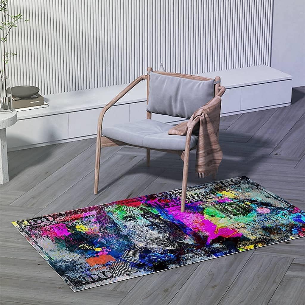 GUBIYU Modern Bathroom Rug Cool Home Decor Carpet Runner Area Rugs Dollars Print Carpet Colorful One Hundred Dollar 100 Bill Money Rugs for Bedroom Kitchen Rug Toliet Anti-Slip Large Floor Mat 24"x59"