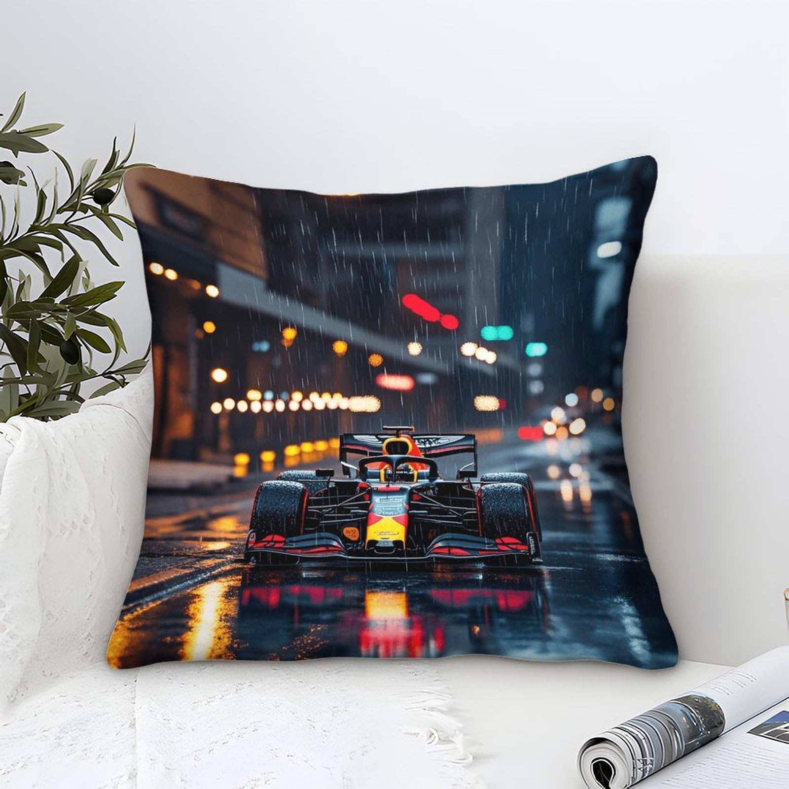 3U6C4M9K Formulaa Racing Cushion Cover Colorful Ornament Racing Car Pillow Cover Decor for Livingroom Couch Bed Sofa Decorate Throw Pillow Case Formulaa Racing Gift 40x40cm