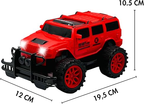 Giffy/Oyuncak Uzaktan Kumandalı Pilli Full Fonksiyon Işıklı Drift Atabilen OffRoad Yüksek Teker Araba Jeeep (Kırmızı Kapalı)