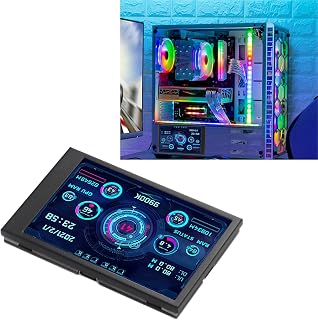 Yunseity 컴퓨터 온도 모니터, PC CPU 하드 디스크 실시간 데이터 모니터, 3.5인치 USB 미니 스크린 PC 센서 패널 디스플레이, USB 타입 C 포트 포함 (블랙)