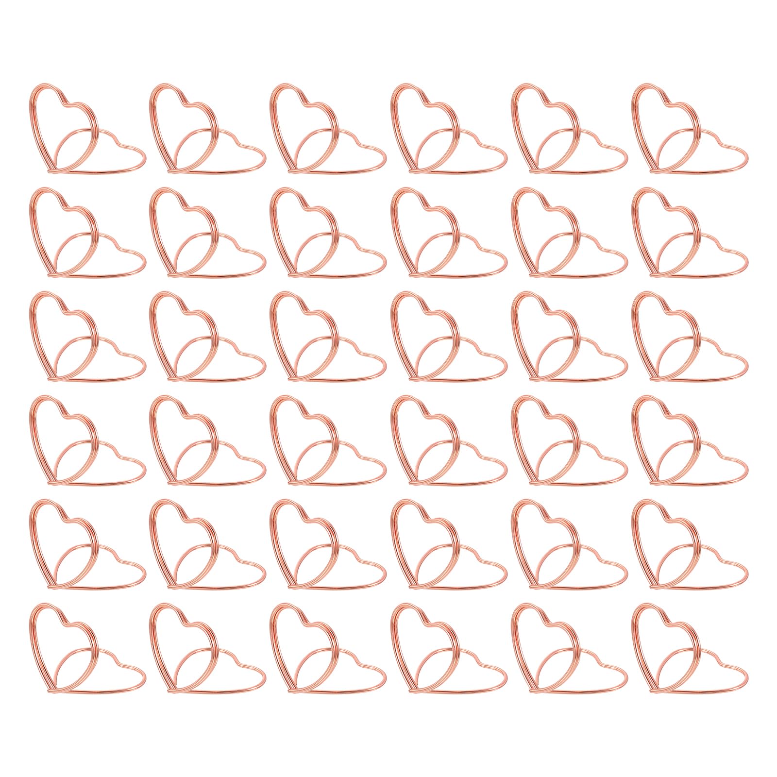 Uxcell 36Pcs Heart Shape Table Number Holders Mini Place Card Holders Carbon Steel Picture Holders for Tables Centerpieces Wedding Reception