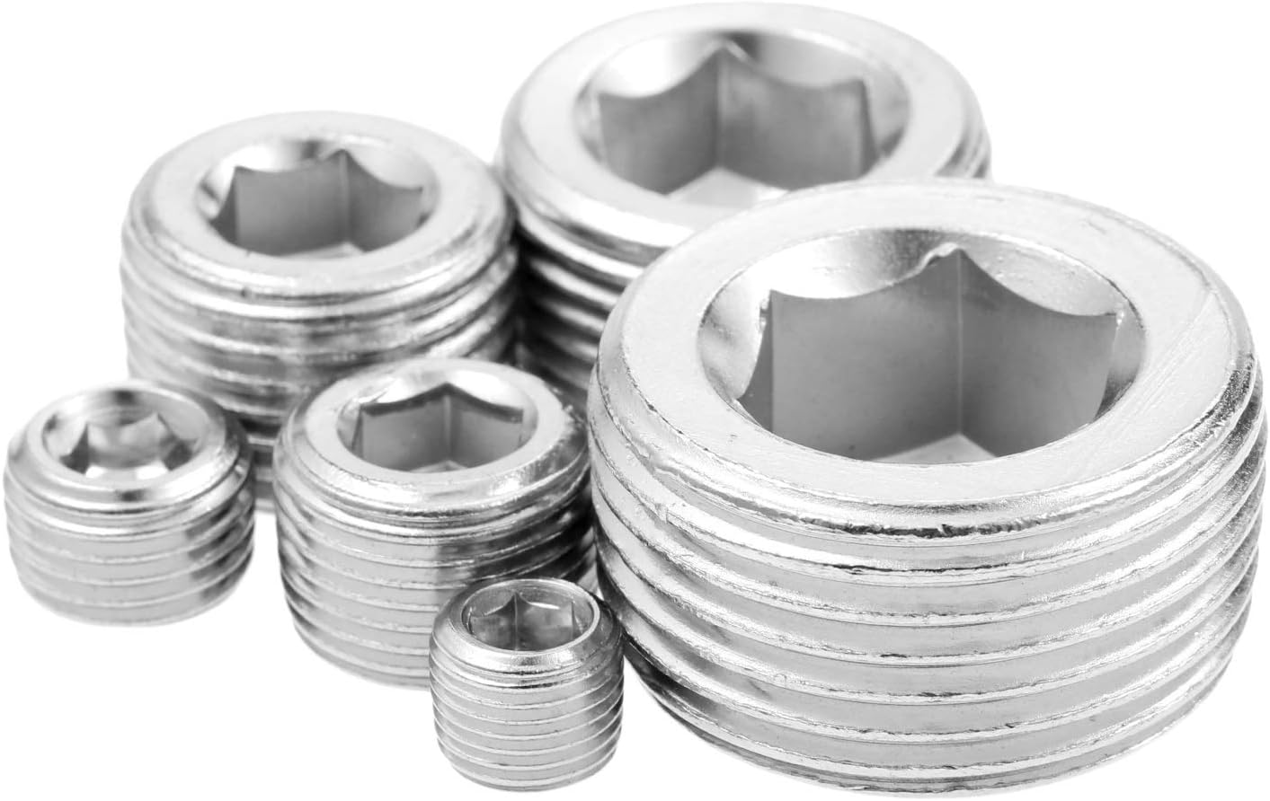 Quick Connect Push-in Connection Water Pipe Fitti 10Pcs 1/8" 1/4'' 3/8" 1/2" NPT Threaded Internal Hex Thread Pipe Plugs Socket Connector Iron Pneumatic Parts Mechanical Fastener (Size : 12)