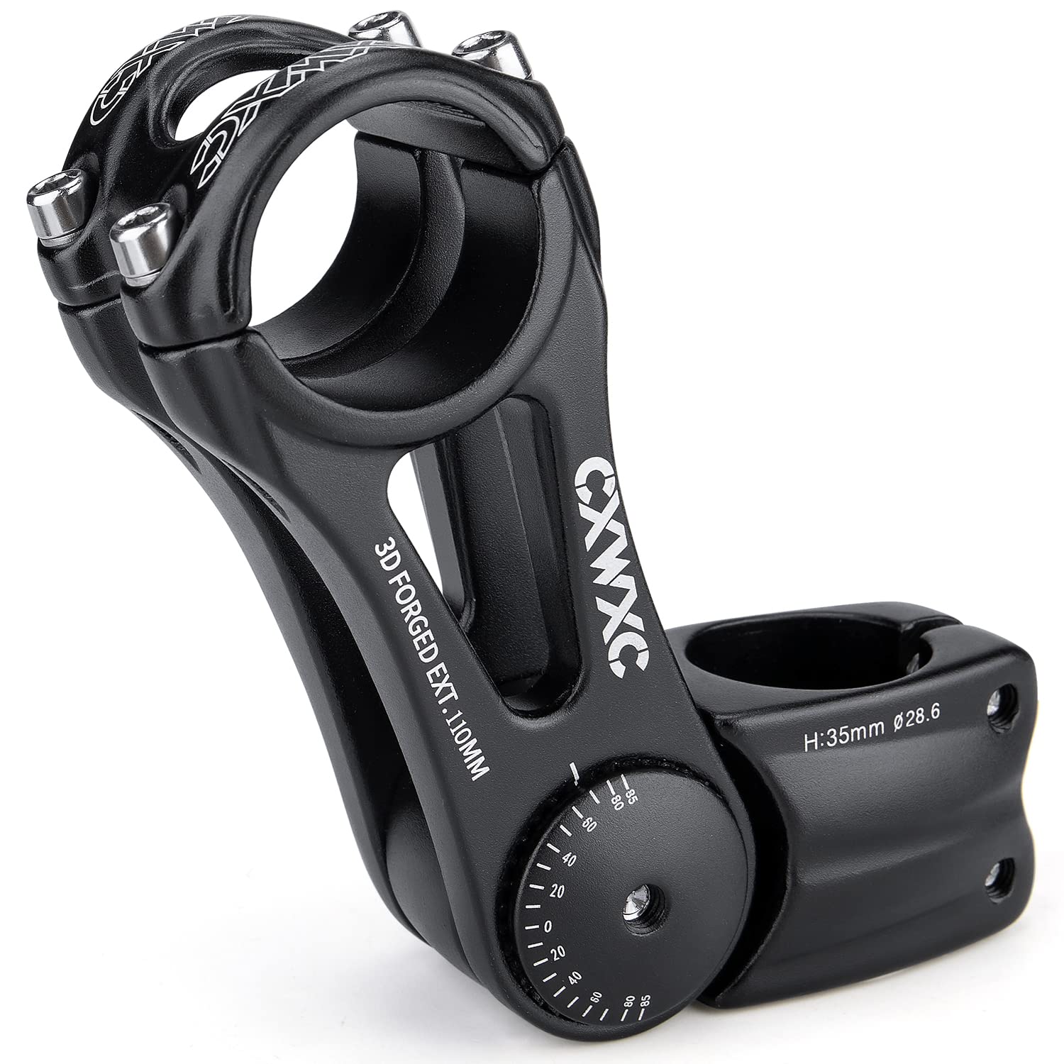 CXWXC ステム 140度角度調整 クランプ径/ 31.8mm ハンドルステム 自転車 アジャスタブルステム 90/110/130/145mm シティサイクル/MTB/ロードバイク/クロスバイクなど対応 アヘッド (XT-AS822)