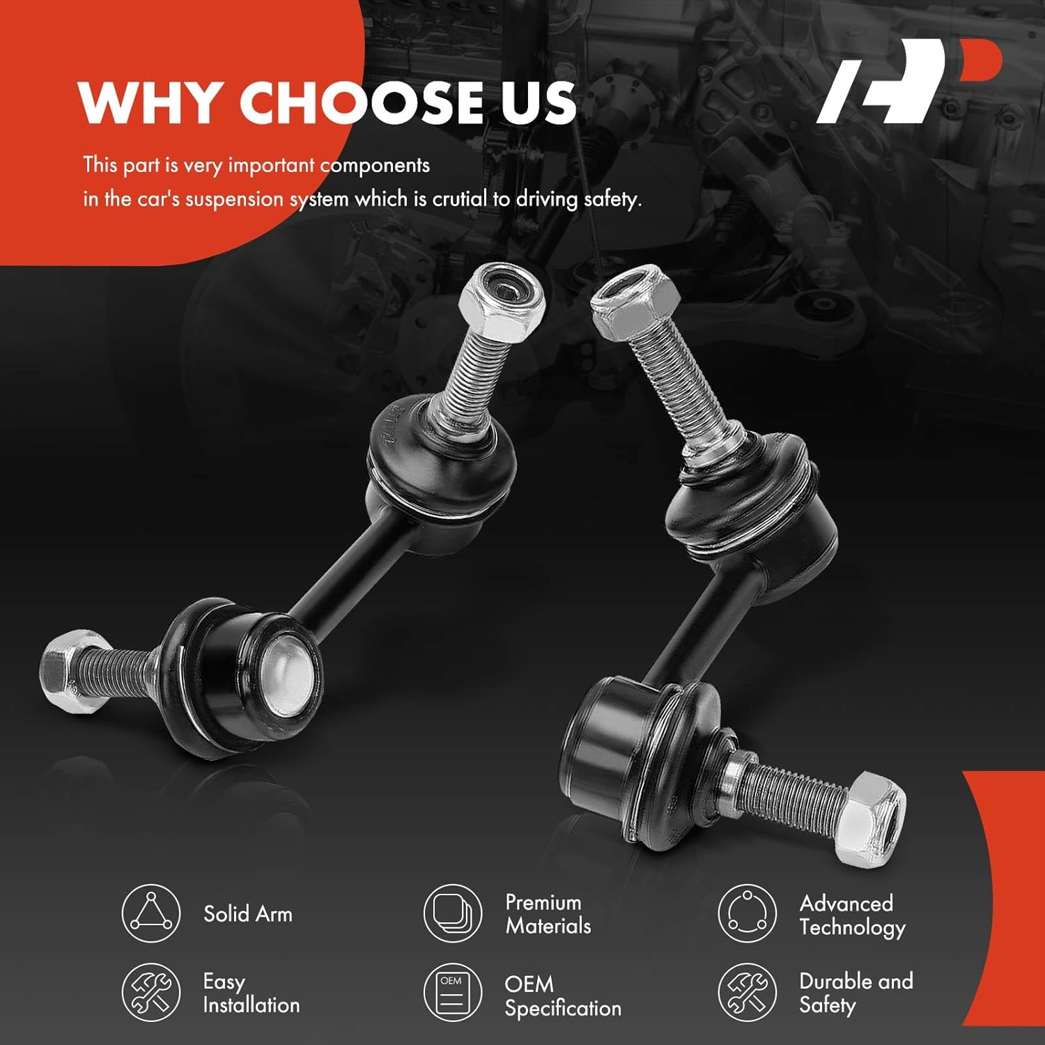 A-Premium 2 x Front Sway Bar Links Stabilizer Bar Links, Compatible with Lexus IS200t 2016-2017, IS300 2018-2021, IS350 2018-2023, GS350 2013-2020, GS200t, GS300, GS450h, RC350, RC200t, RC300