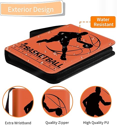 Miniatura 4 de WeoTca Carpeta de tarjetas de baloncesto de 900 bolsillos, carpeta de tarjetas coleccionables de 50 páginas de doble cara con cremallera, álbum de