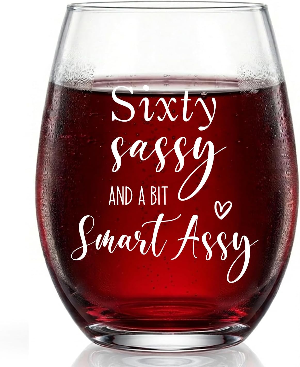 Sixty Sassy and a B-- Smart Assy Wine Glass Gift- 60th Birthday Gifts for Women - Funny Birthday Gift Ideas for Women, Best Friends, Mom, Daughter, Sister, Aunt, Coworkers, Grandma, Wife (60th)