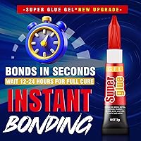 Vista 2 de 3 gramos (Paquete de 24) Súper pegamento gel de un solo uso, adhesivo súper rápido, espeso y fuerte, pegamento cianoacrilato para plásticos duros