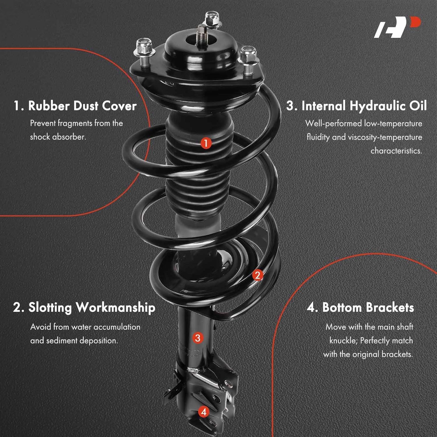 A-Premium Front Struts Compatible with Dodge Caliber 2007-2012 - 2x Replacement Suspension Complete Strut Assembly Shock with Coil Spring