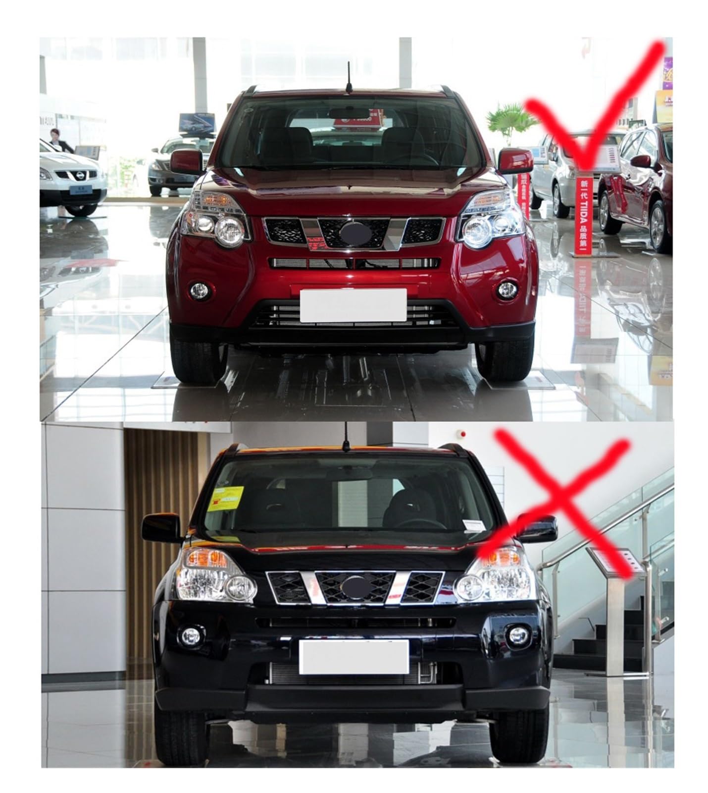 NISSANエクストレイルT31 フロントグリル【ピアノブラック】 並行輸入品】日産 nissan フロント 部品 カスタムパーツ