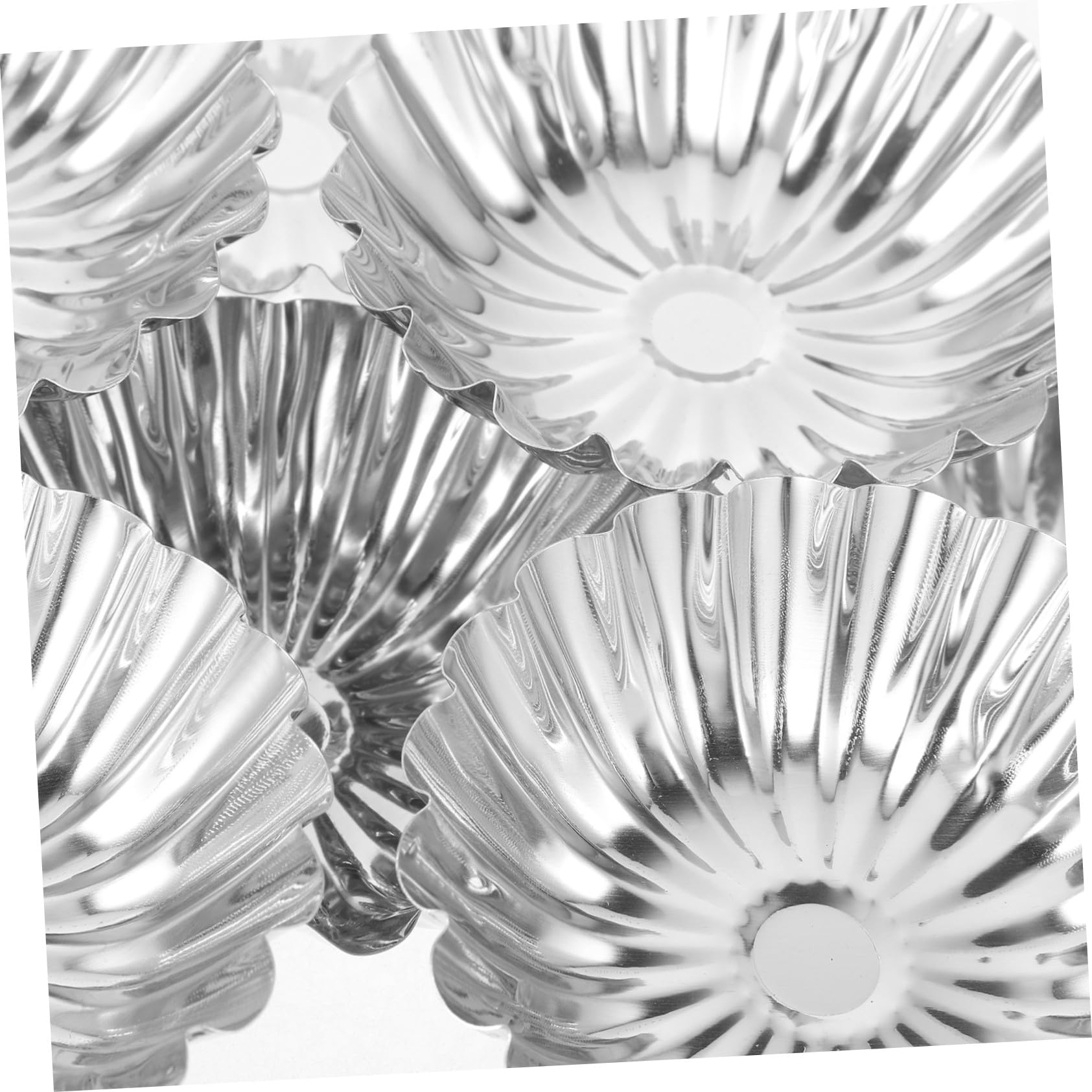 ULTECHNOVO 50 piezas Moldes de Tartaletas de Huevo de Acero Inoxidable Molde para Hornear Pudding y Postres Antiadherente Resistente y Fácil de Desmoldar para Repostería DIY