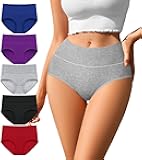 Womens Cotton Underwear High Waisted Postpartum Panties Soft Breathable Full Coverage Ladies Briefs Multipack