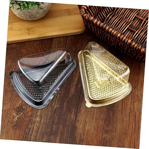 Miniatura 5 de KICHOUSE Caja de mousse de plástico triangular con tapa transparente, reutilizable, de grado alimenticio, contenedor para tartas, sándwiches,