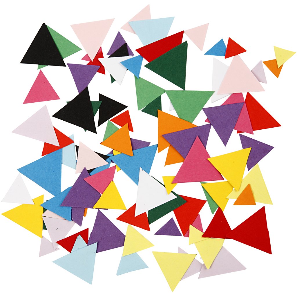 Card Mosaics, Size 10+15+20 mm, Triangular, 180g