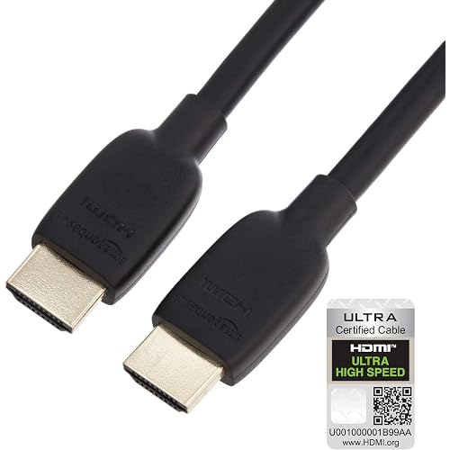 Amazon Basics HDMI 2.1 Cable, 8K@60Hz 4K@120Hz, 48 Gbps Ultra High Speed, 3 Feet, Compatible with PS5/Xbox/TV/Monitor, Black