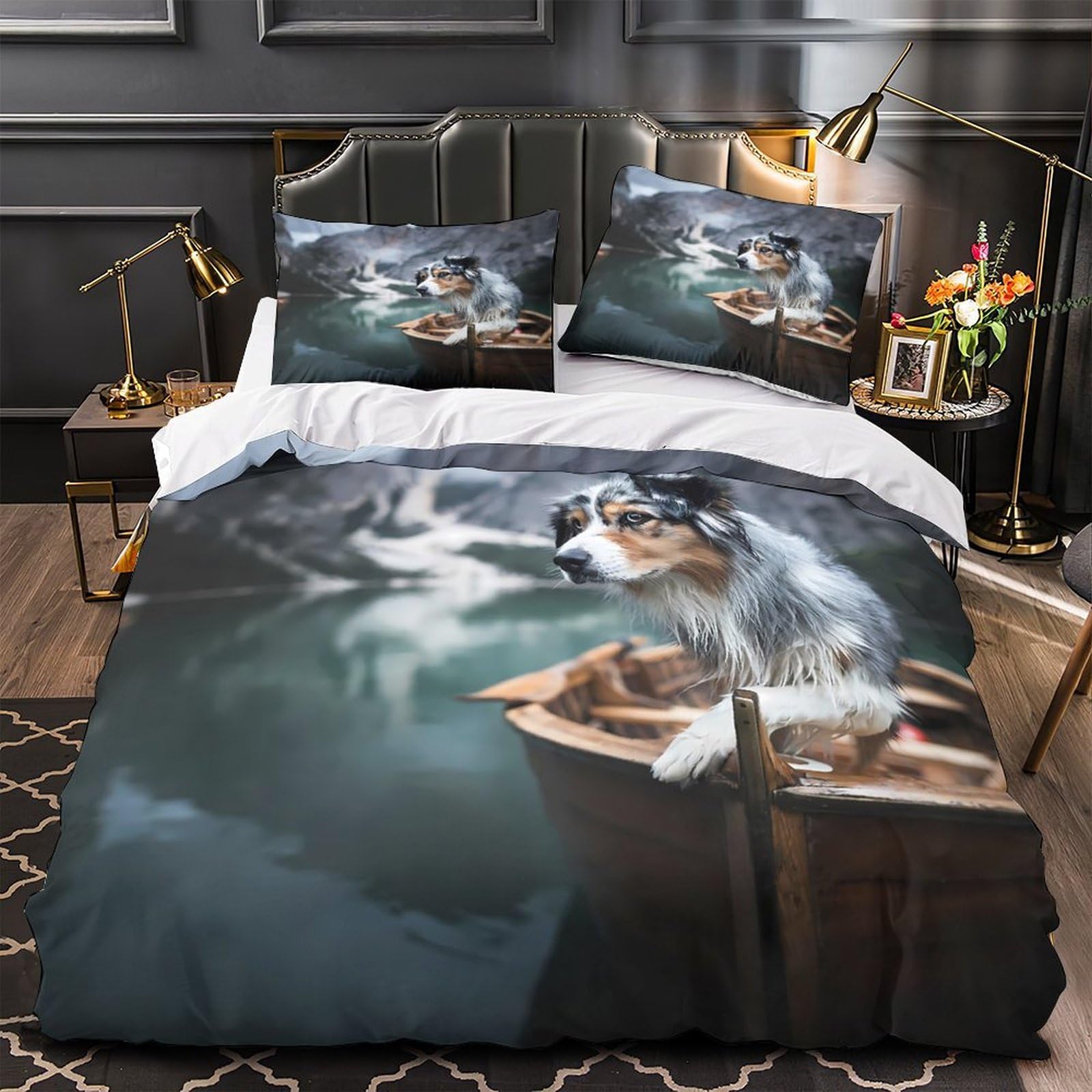Parure de lit imprimé 3D marin pour chambre d'enfant