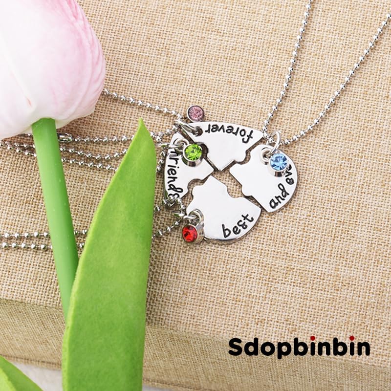 Matching Friend Gifts for Bestie Friend Friendship Necklace for Women Soul Sister Friends Bestie Thank You Gift for Soul Sister Friend Friendship Necklace for 4 Matching Necklaces - Image 2