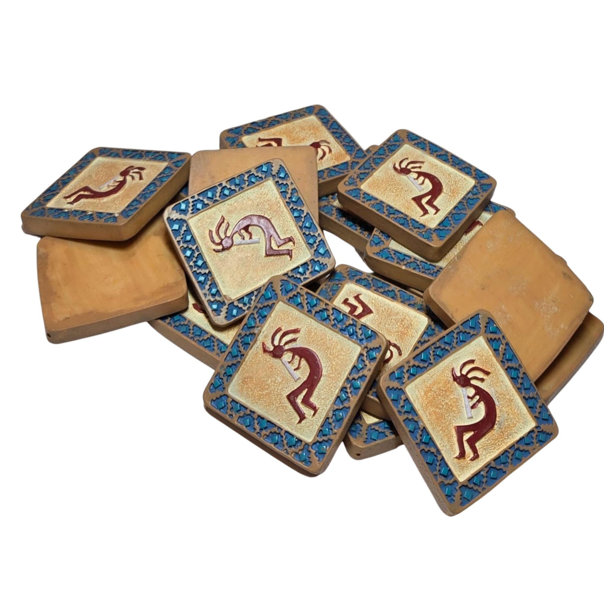 Linpeng Flatback Cabochons, Kokopelli Ceramic Tiles for Crafts, Embellishments Pendants for Fridge Magnets Supplies, DIY Ornaments, Pack of 20 pcs