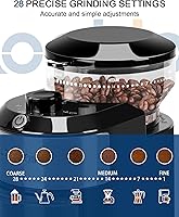 Vista 2 de Lonkion Molinillo de café eléctrico de rebabas - Molinillo de rebabas ajustable con 28 ajustes precisos de molienda para 12 tazas - Molinillo