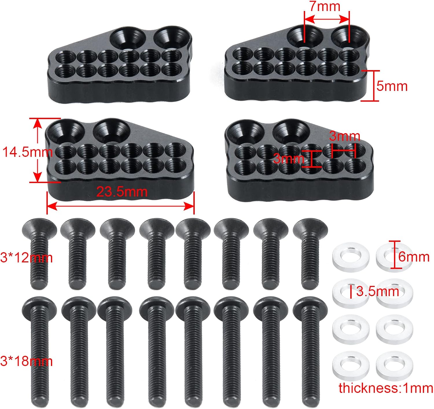 4Pcs Metal Shock Damper Towers Mount Hoops for 1/10 Axial SCX10 AXI03004 Capra RC Crawler Car