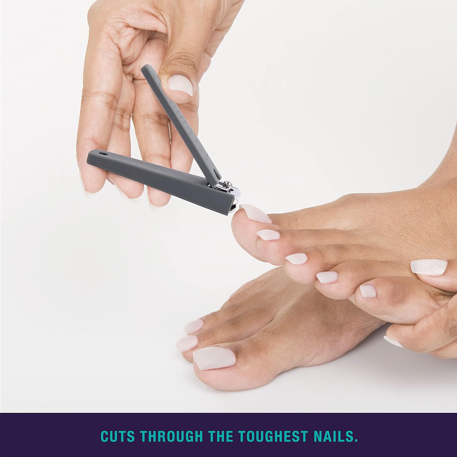 TRIM Simply Foot Toenail Clippers – Quality Steel Blades – Enlarged Opening – Nail Clippers for Thick Nails with Catcher Base – Easy to Use Foot Care Tool – Ideal for Men and Women – Gray : Beauty & Personal Care