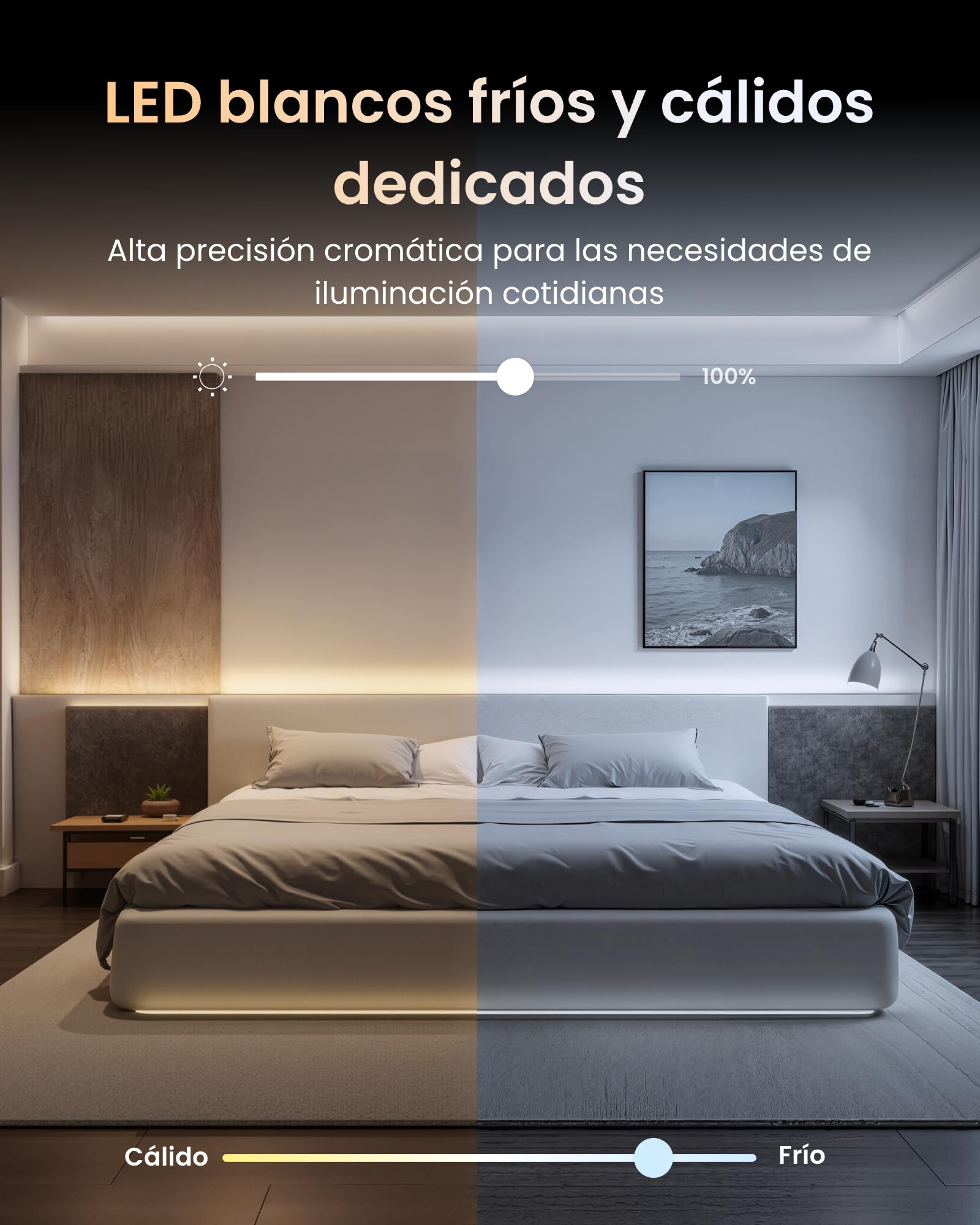 SwitchBot RGBICWW Tira LED 5M, 72 LEDs/m Matter Luces LED Compatibles con Apple Home, Alexa, Google Home, 16 Millones de Colores, sincronización con música, LED para Habitación, Cocina, Fiesta, TV