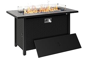 Walsunny 45 Inch Propane Fire Pit Table For Outdoor Patio