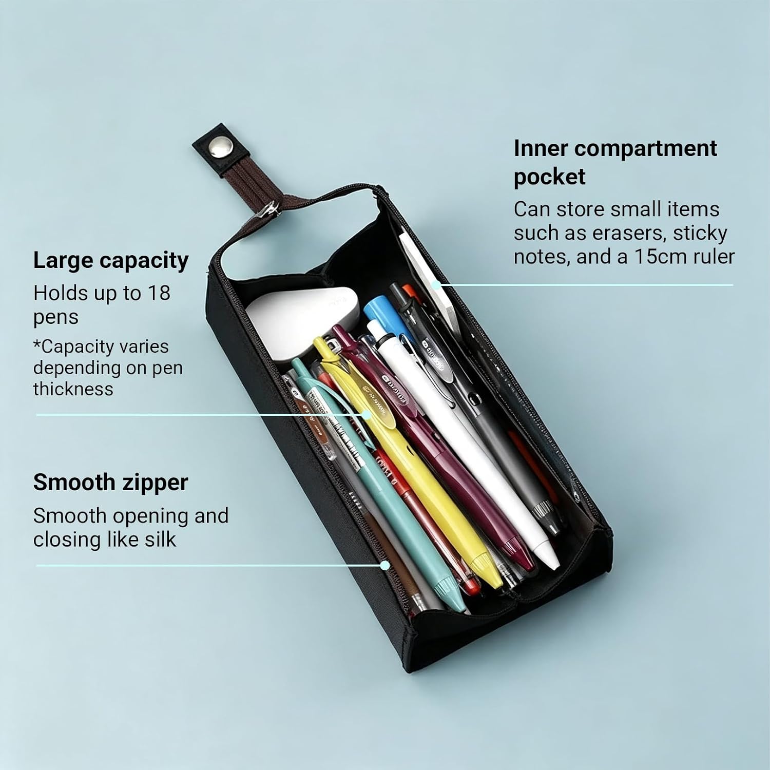 KOKUYO Square Pencil Holder, Canvas Fabric Stationery Organizer, Red