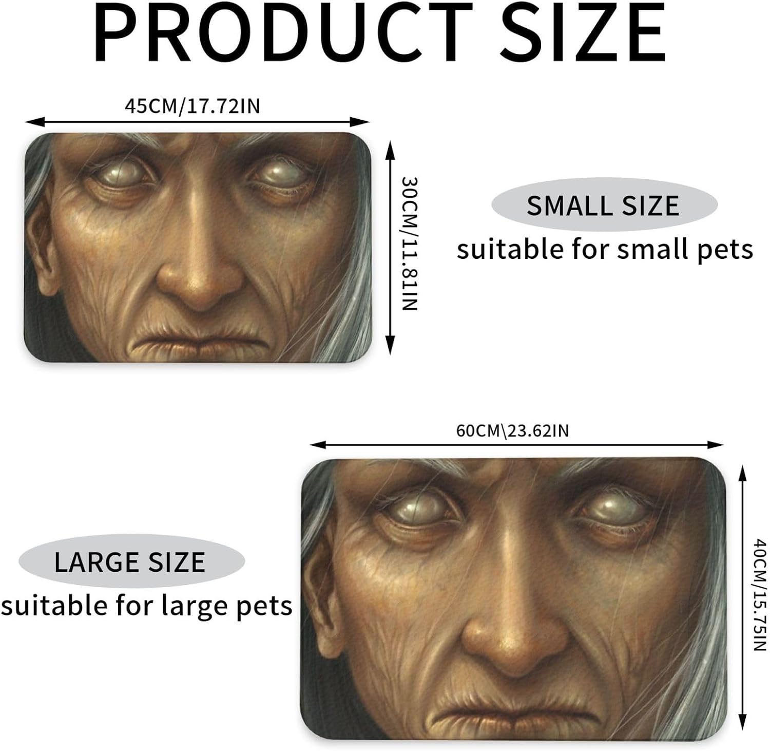 Witch Leather Absorbent Pet Feeding Mat Non-Slip for Dogs Cats 40x60cm
