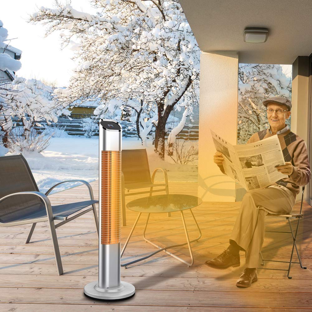 Electric Infrared Space Heater, Quiet Patio Heater/ Garage Heater with