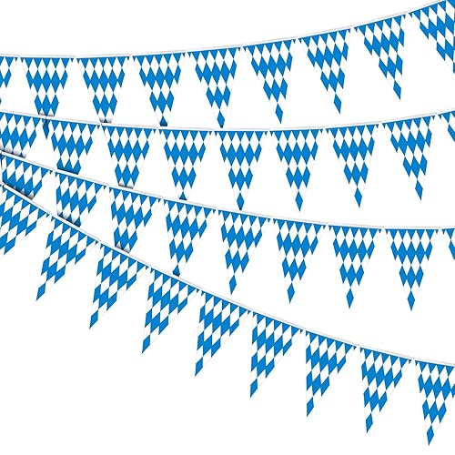 236 Feet Oktoberfest Bavarian Check Flag,Large Oktoberfests Bavarian Pennant Banner