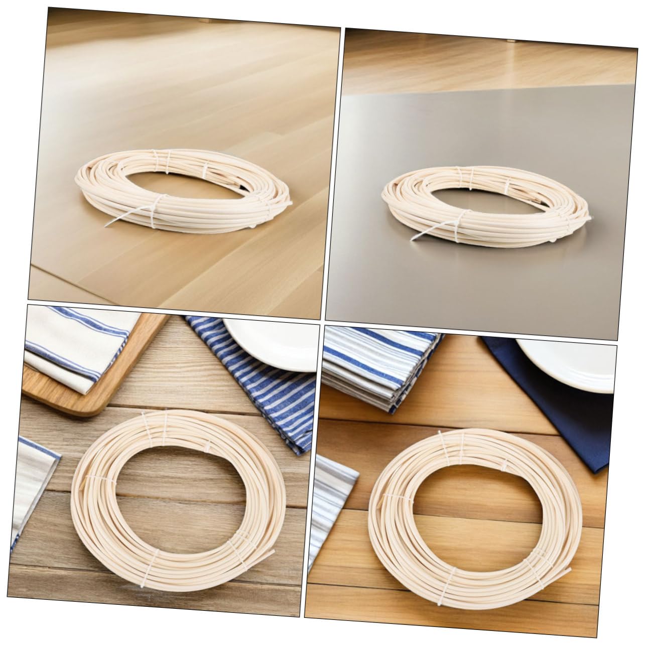 Gadpiparty 3 Rolki Materiałów Do Tkania Z Wikliny Materiały Do Produkcji Mebli Naturalny Materiał Rattanowy Trzciny Rattanowe Materiały Do Rękodzieła DIY Materiał Rattanowy DIY Zestaw