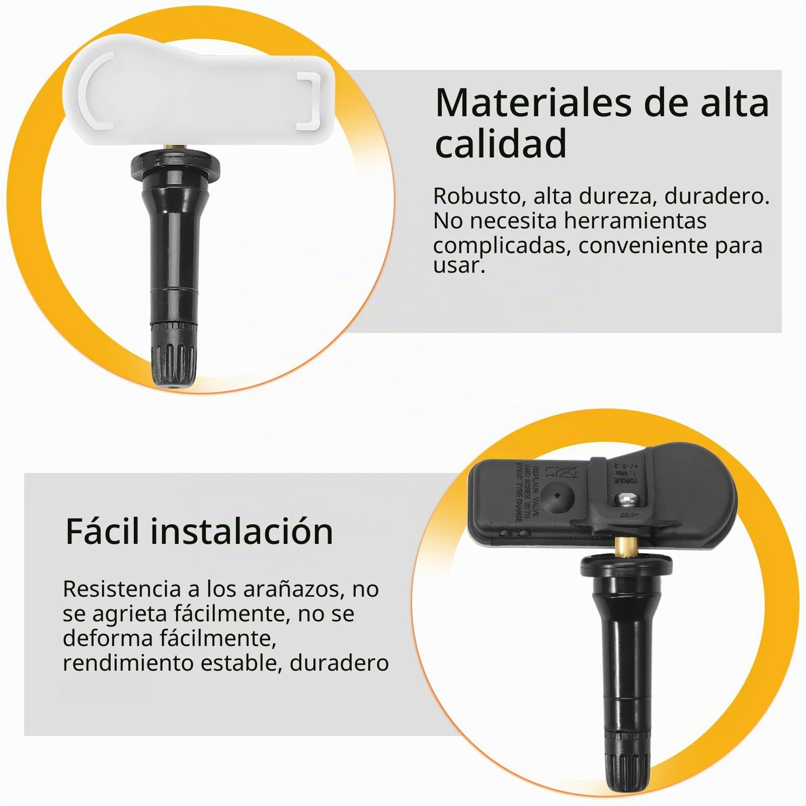KASturbo 4 sensores presión neumáticos TPMS para Berlingo C4 C5 207 208 308 | C-Elysee, 3008, 301, 408, 5008, Partner, RCZ, 508 SW; OE 9802003680/9502003680; resistente