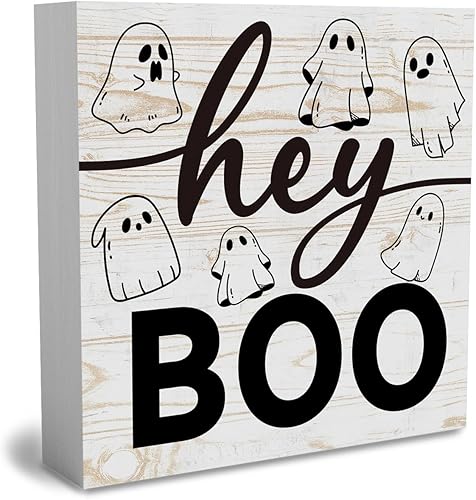 Miniatura 7 de Divertida decoración rústica de escritorio para oficina en casa, letrero de mesa de café de granja, bonito letrero de madera para Halloween, jefe de