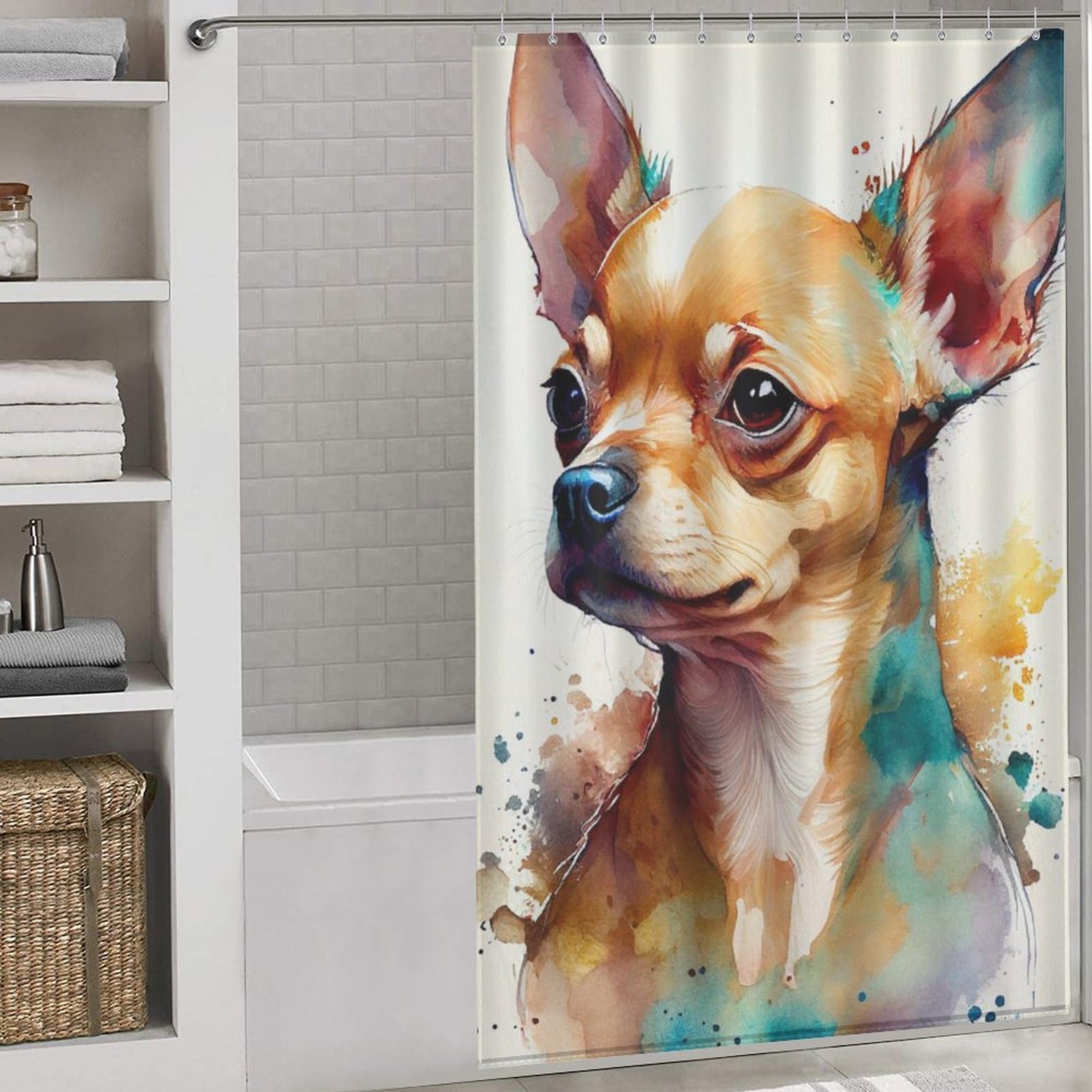 Rideau de douche Chihuahua pour égayer votre salle de bain familiale
