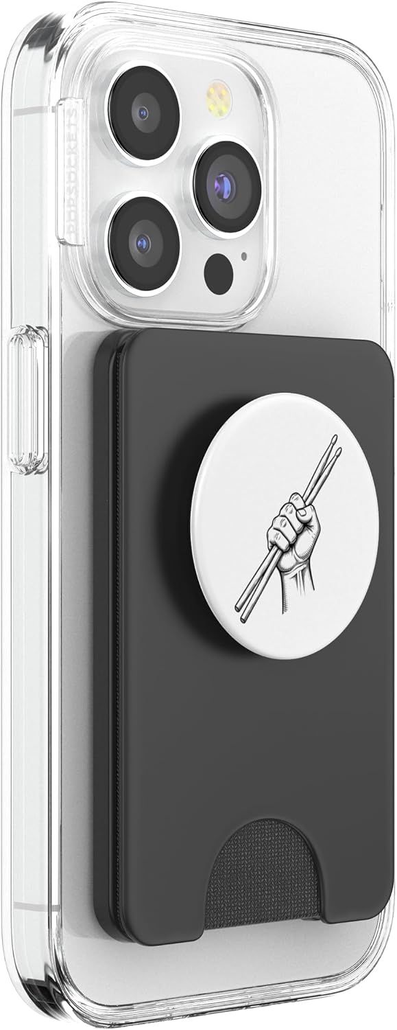 Drummer Raised Fist with Drumsticks Kids Percussion Music PopSockets PopWallet for MagSafe