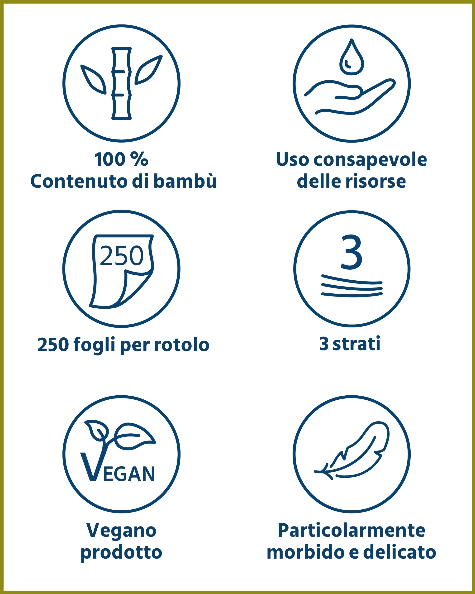 oecolife - Scatola di carta igienica in bambù, 3 strati, 27 rotoli da 250 fogli, confezione grande, super morbida, senza plastica, prodotto vegano, carta igienica sostenibile
