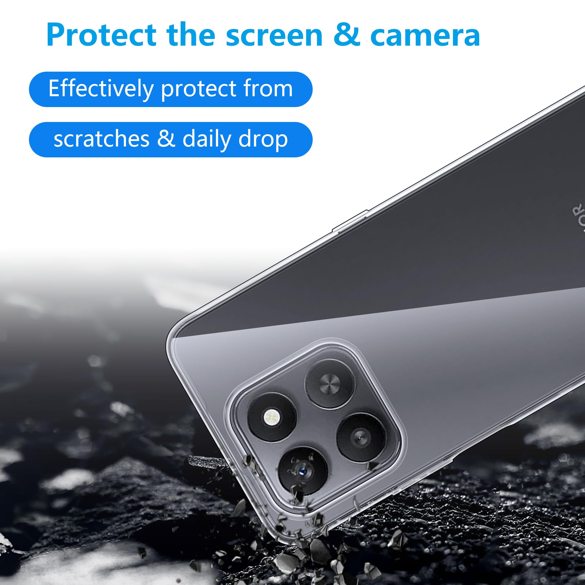 JIAFEI Cover Armor per Honor X7a, Custodia TPU+PC Antiurto con Scorrevole Protezione Fotocamera Cover con 360° Anello Supporto, Oro Rosa