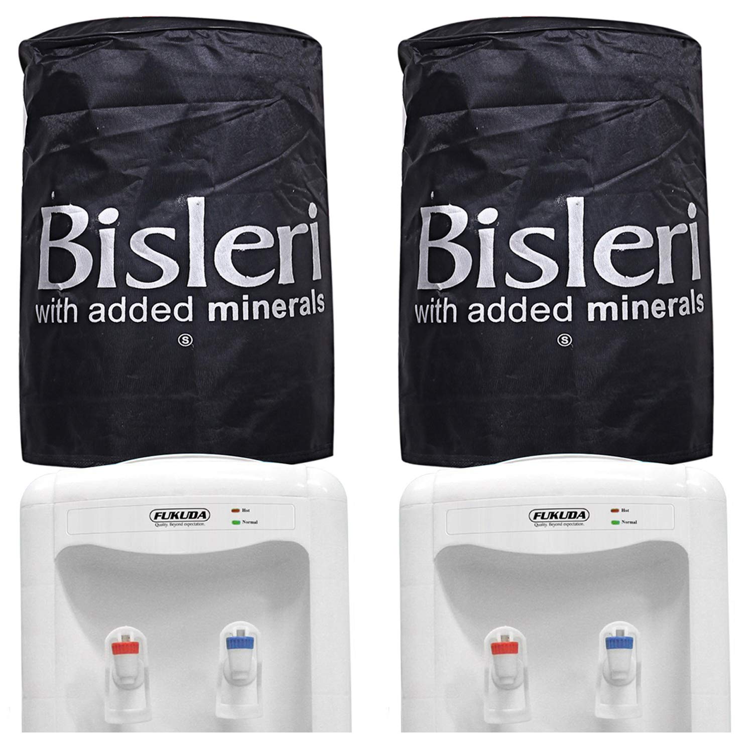Kuber Industries Rexine 2 Pieces Water Dispenser Bottle Cover 20 LTR (Black)-CTKTC25517