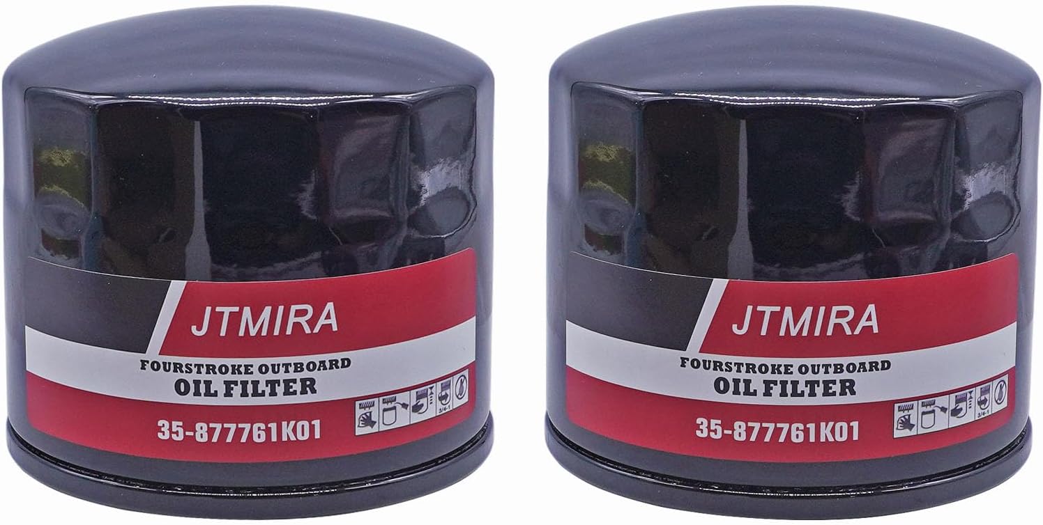 2 PCS Engine Oil Filter 877761K01 35-877761K01 35-877761Q01 Compatible with Mercury 75-150HP 4-Stroke Outboard Engines,Replaces Sierra 18-7758