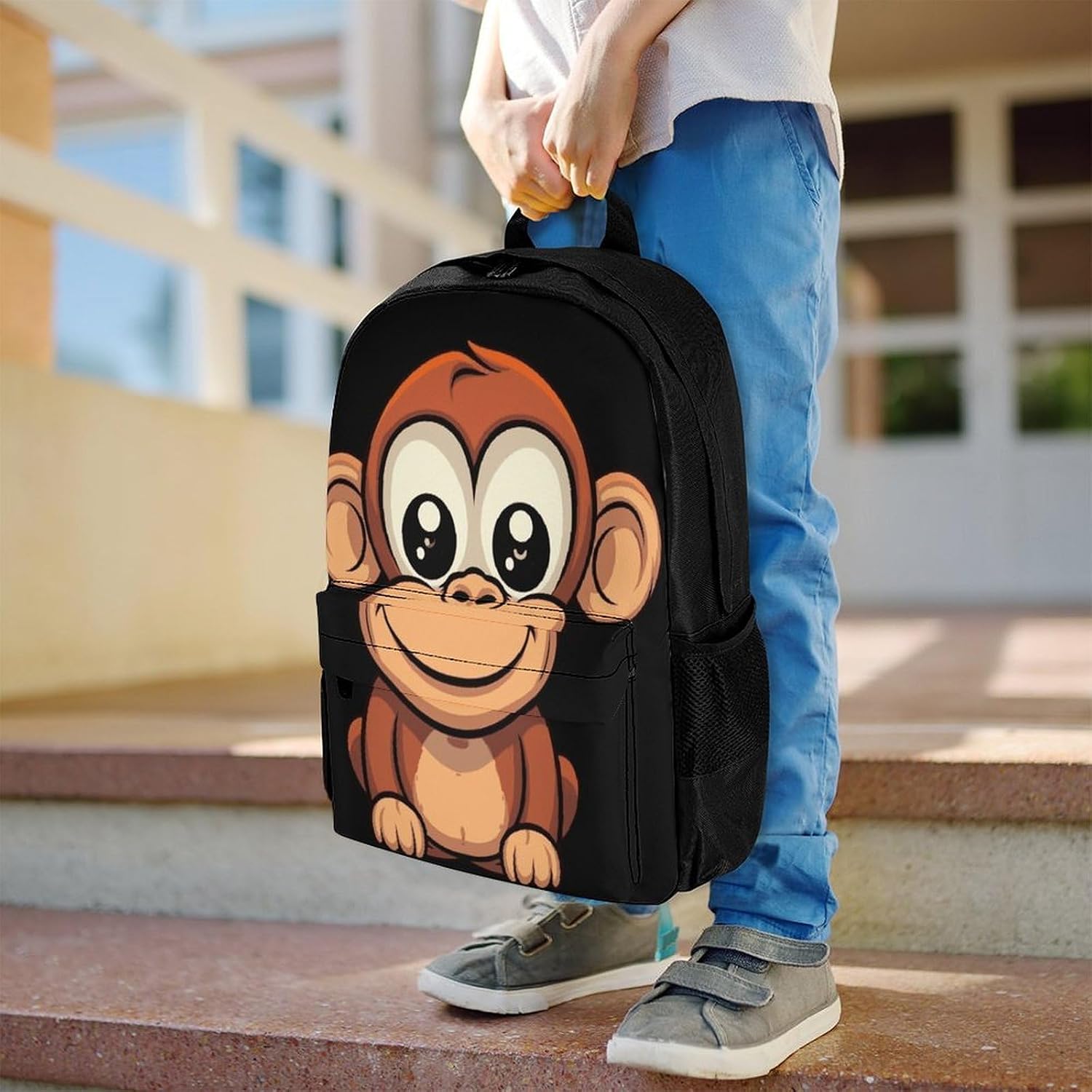 Cartoon Monkey Backpack Daypack Travel Backpack | Lightweight Casual Laptop Backpack for Women Men Aesthetic Travel Bag for Weekender Business Hiking Outdoor