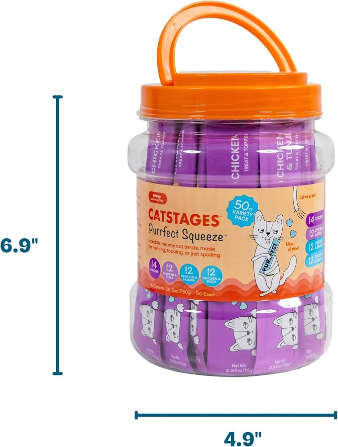Catstages Purrfect Squeeze Snacks para Gato, 50 tubos de 0.5 oz miniatura 9