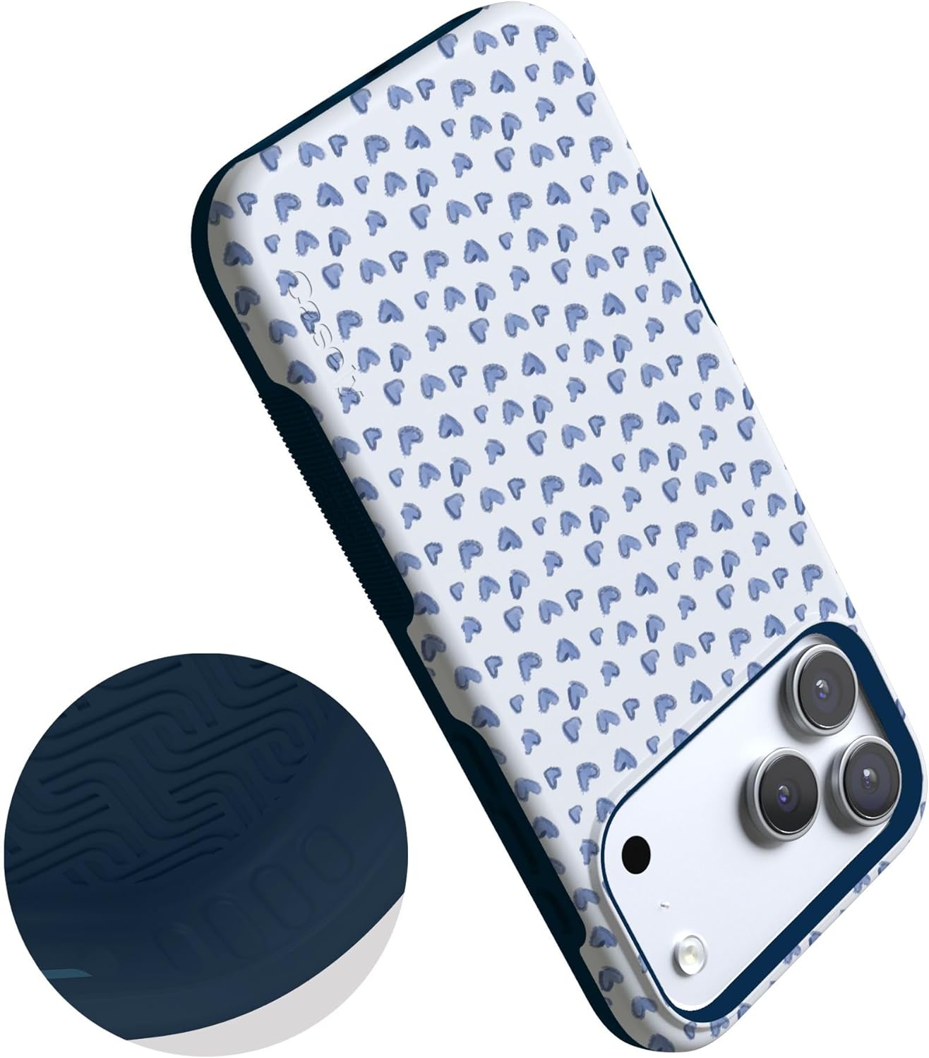 Casely iPhone 17 Pro Max Case | Lovebug | Blue Hearts | Bold Protective Design | Compatible with MagSafe