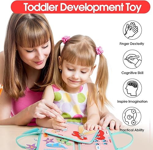 Miniatura 3 de Lovkiddo Tablero de actividades, juguetes Montessori para niños de 2 a 3 años, juguetes educativos y de aprendizaje preescolar para niños de 1 a 3