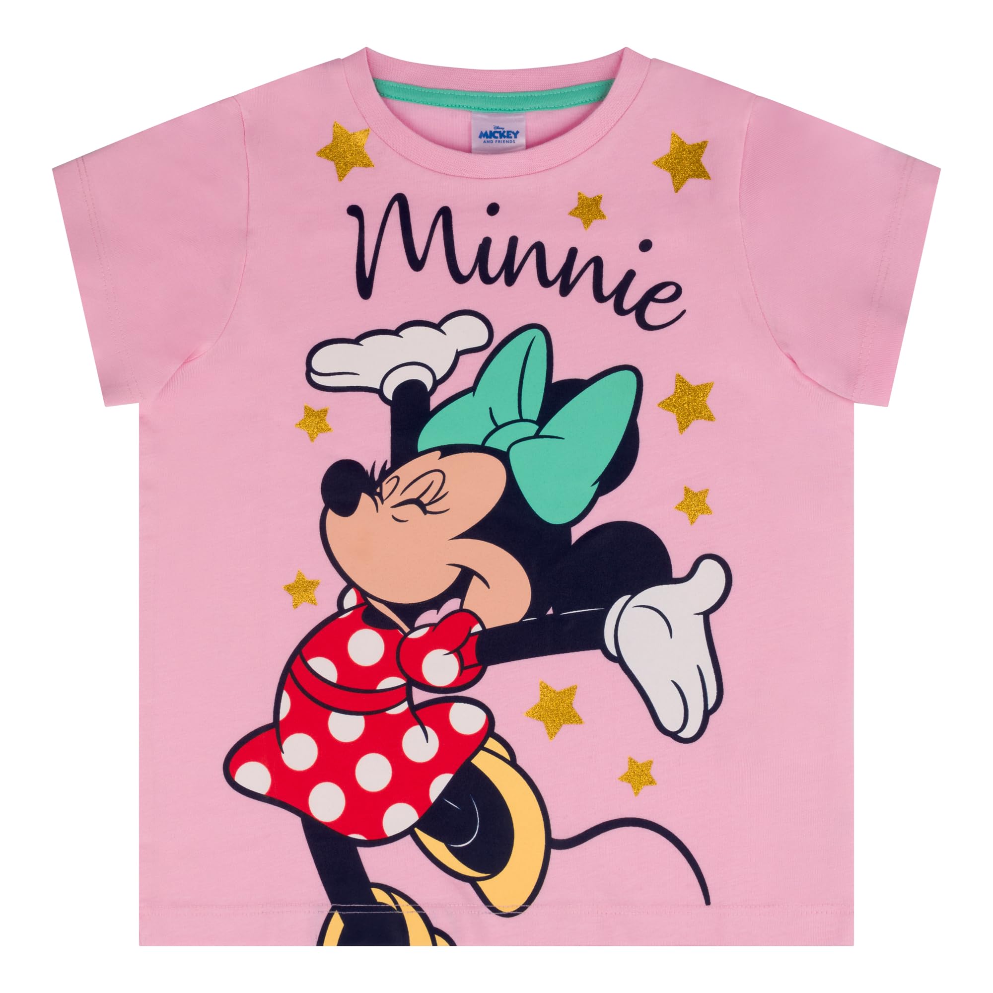 Disney Myszka Minnie, zestaw 3 koszulek dla dziewczynek z krótkim rękawem - 100% bawełna, wielokolorowa, wielokolorowa